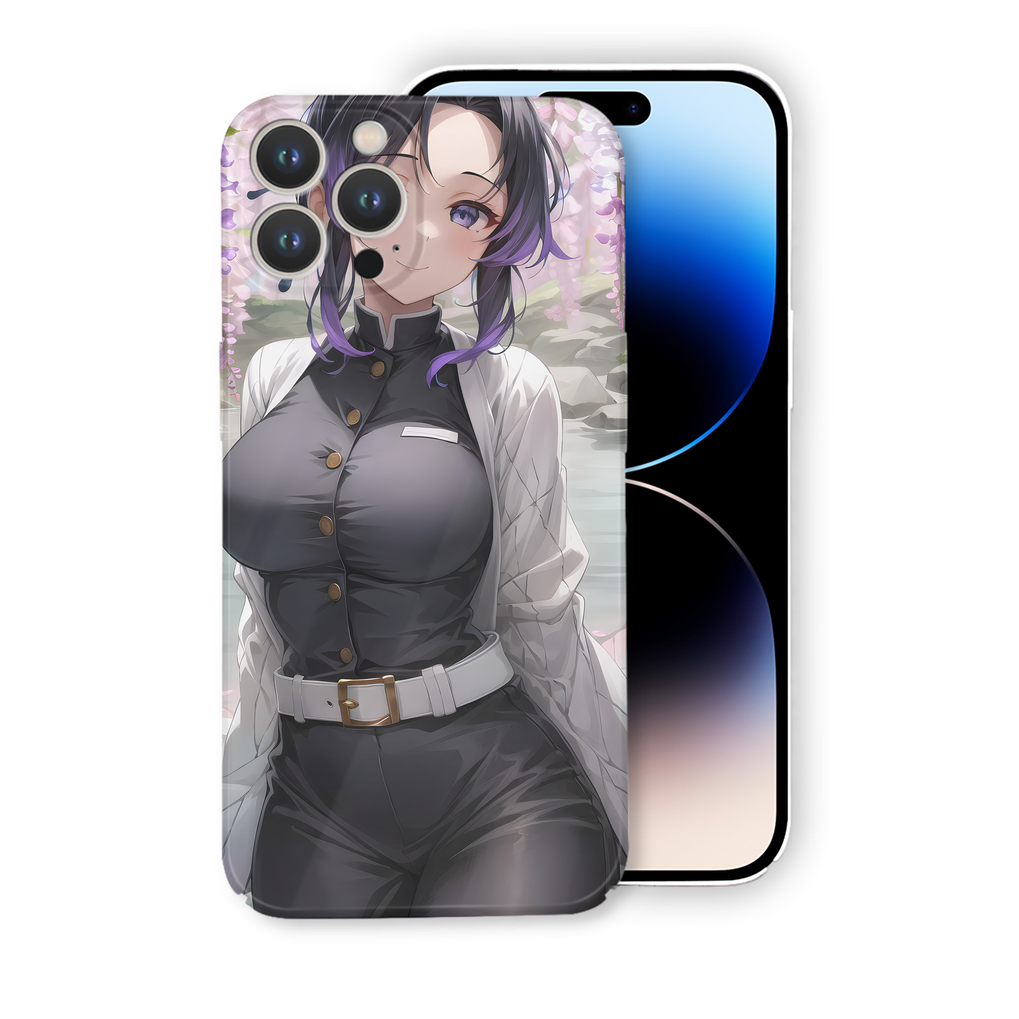 （画像用） 鬼滅の刃（きめつのやいば）蟲柱-胡蝶 しのぶ／こちょう しのぶ Kochou Shinobu 【iPhone 14シリーズ対応】ハードケース